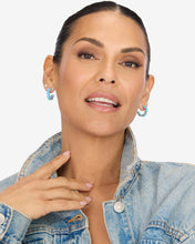 Load image into Gallery viewer, "Oh She Fancy" Hoops .75" - Silver|Blue Opal