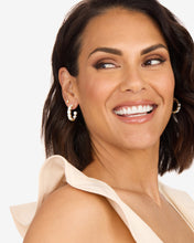 Load image into Gallery viewer, "Oh She Fancy" Hoops 1" - Gold|White Diamondettes