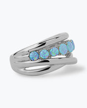 Load image into Gallery viewer, "Oh She Fancy" Stacked Blue Opal Ring - Silver|Blue Opal