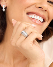 Load image into Gallery viewer, "Oh She Fancy" Stacked Diamond Ring - Silver|White Diamondettes