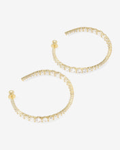 Load image into Gallery viewer, "Oh She Fancy" Graduated Hoops 2" - Gold|White Diamondettes