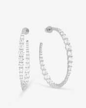 Load image into Gallery viewer, "Oh She Fancy" Graduated Hoops 2" - Silver|White Diamondettes