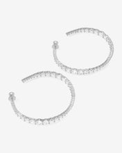 Load image into Gallery viewer, "Oh She Fancy" Graduated Hoops 2" - Silver|White Diamondettes