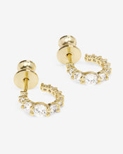 Load image into Gallery viewer, "Oh She Fancy" Graduated HOOPS .75" - Gold|White Diamondettes