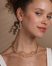 Load image into Gallery viewer, Carrie Pavé Chain Convertible Huggies - Gold|White Diamondettes