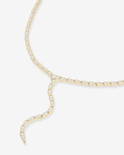 Load image into Gallery viewer, Pavé Serpent Lariat Necklace - Gold|White Diamondettes