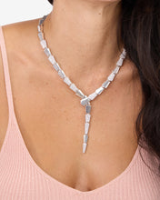Load image into Gallery viewer, Pavé XL Serpent Lariat - Silver|White Diamondettes