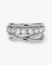 Load image into Gallery viewer, "Oh She Fancy" Stacked Diamond Ring - Silver|White Diamondettes