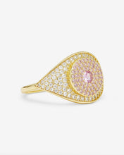 Load image into Gallery viewer, Rose Evil Eye Ring - Gold|Pink Sapphire