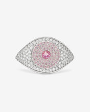 Load image into Gallery viewer, Rose Evil Eye Ring - Silver|Pink Sapphire