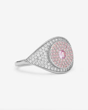 Load image into Gallery viewer, Rose Evil Eye Ring - Silver|Pink Sapphire