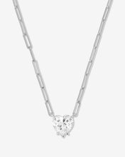 Load image into Gallery viewer, Samantha Loves You More Necklace - Silver|White Diamondettes