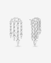 Load image into Gallery viewer, She's Arrived Chandelier Earrings - Silver|White Diamondettes