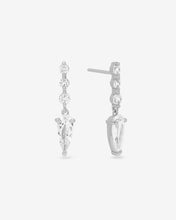 Load image into Gallery viewer, She's Arrived Drop Earrings - Silver|White Diamondettes