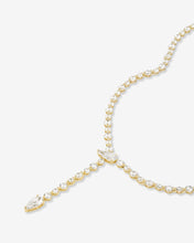 Load image into Gallery viewer, She's Arrived Lariat Tennis Necklace - Gold|White Diamondettes