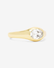 Load image into Gallery viewer, She's a Boss Signet Ring - Gold|White Diamondettes