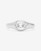 Load image into Gallery viewer, She's a Boss Signet Ring - Silver|White Diamondettes