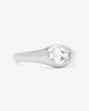 Load image into Gallery viewer, She's a Boss Signet Ring - Silver|White Diamondettes