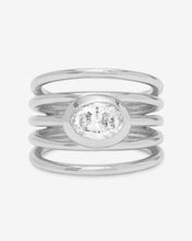Load image into Gallery viewer, She's a Boss Stacked Ring - Silver|White Diamondettes