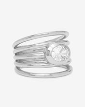 Load image into Gallery viewer, She's a Boss Stacked Ring - Silver|White Diamondettes