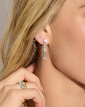 Load image into Gallery viewer, Julian Triple Diamond Soft Chain Hoops - Gold|White Diamondettes