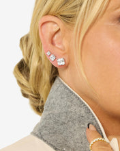 Load image into Gallery viewer, The Queen's Stud Set - Silver|White Diamondettes