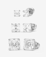 Load image into Gallery viewer, The Queen's Stud Set - Silver|White Diamondettes