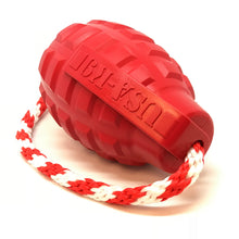 Load image into Gallery viewer, USA-K9 Grenade Durable Rubber Chew Toy, Treat Dispenser, Reward Toy, Tug Toy, and Retrieving Toy