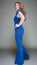 Load image into Gallery viewer, Denim Ruffle Flare Leg Jumpsuit
