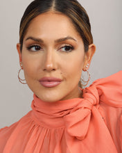 Load image into Gallery viewer, Big Ass Doubled Hoops 1.5&quot; - Gold|White Diamondettes
