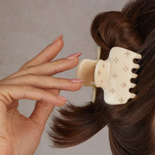 Load image into Gallery viewer, Recycled Plastic Rhinestone Medium Puffy Claw Clip 1pc-Ivory

