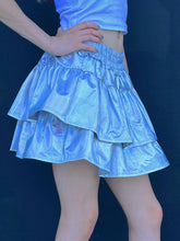 Load image into Gallery viewer, Metallic Tiered Mini Skirt
