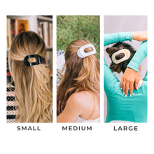 Load image into Gallery viewer, Round Flat Hair Clip | Med. | Jet Black
