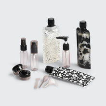 Load image into Gallery viewer, Refillable Ultimate Travel 11pc Set - Black &amp; Ivory
