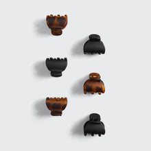 Load image into Gallery viewer, Recycled Plastic X-Small Claw Clips 6pc - Black &amp; Tort
