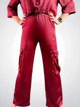 Load image into Gallery viewer, High Waist Elastic Band Satin Pants
