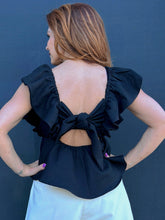 Load image into Gallery viewer, V-Neck Flutter Sleeve Peplum Top
