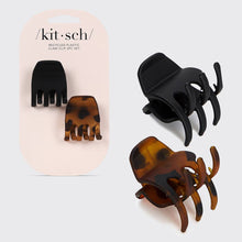 Load image into Gallery viewer, Eco-Friendly Medium Claw Clips 2pc set - Black &amp; Tort
