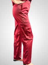 Load image into Gallery viewer, High Waist Elastic Band Satin Pants
