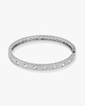 Load image into Gallery viewer, Ashley Hinge Cuff - Silver|White Diamondettes
