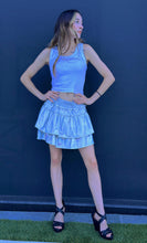 Load image into Gallery viewer, Metallic Tiered Mini Skirt
