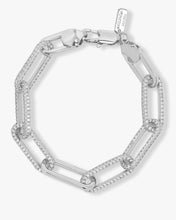 Load image into Gallery viewer, Carrie Pavé Chain Link Bracelet - Silver|White Diamondettes
