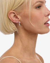 Load image into Gallery viewer, Baby Gabriella Pavé Single Spike Earrings - Silver|White Diamondettes
