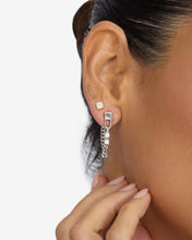 Load image into Gallery viewer, Baby Julian Loves Diamonds Soft Hoops - Silver|White Diamondettes
