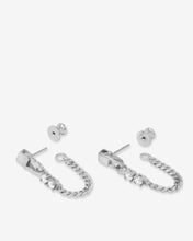 Load image into Gallery viewer, Baby Julian Loves Diamonds Soft Hoops - Silver|White Diamondettes
