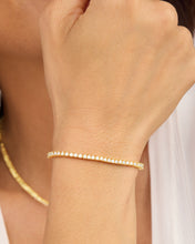 Load image into Gallery viewer, Baby Not Your Basic Tennis Bracelet - Gold|White Diamondettes

