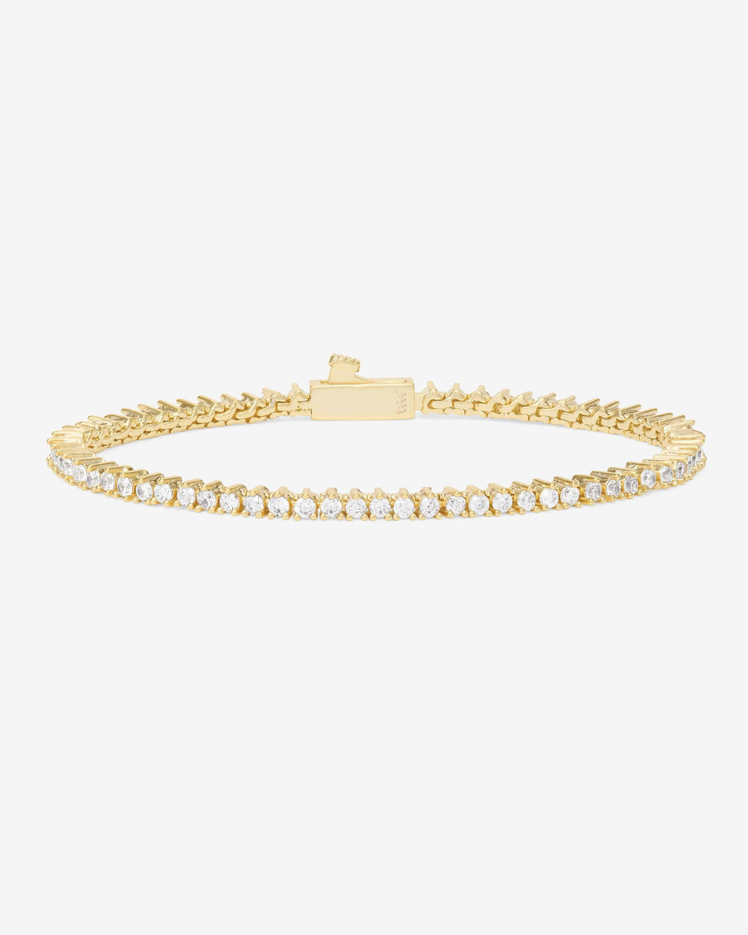 Baby Not Your Basic Tennis Bracelet - Gold|White Diamondettes