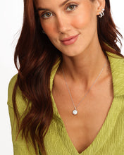 Load image into Gallery viewer, Baby Love Letters Medallion Necklace - Silver|White Diamondettes
