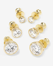 Load image into Gallery viewer, Baroness Stud Set - Gold|White Diamondettes

