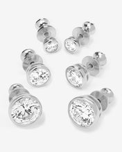 Load image into Gallery viewer, Baroness Stud Set - Silver|White Diamondettes
